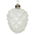 Decoris Kerst ornament | Dennenappel (Glas, Wit) 125210 K150304033 - 2