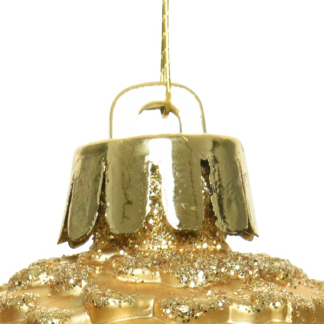 Decoris Kerst ornamenten | Dennenappels | 6 stuks (Goud) 028570 K151000407 - 