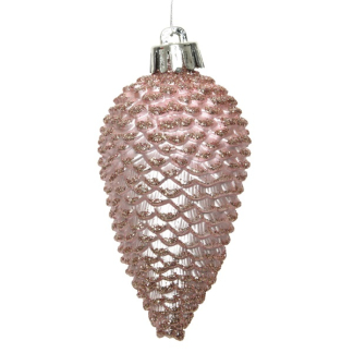 Decoris Kerst ornamenten | Dennenappels | 6 stuks (Roze) 028603 K151000440 - 