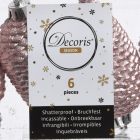 Decoris Kerst ornamenten | Dennenappels | 6 stuks (Roze) 028603 K151000440 - 5