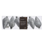 Decoris Kerst ornamenten | Dennenappels | 6 stuks (Zilver) 028571 K151000429 - 3