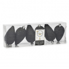 Decoris Kerst ornamenten | Dennenappels | 6 stuks (Zwart) 028633 K151000473 Decoris Kerst ornamenten | Dennenappels | 6 stuks (Zwart) 028633 K151000473