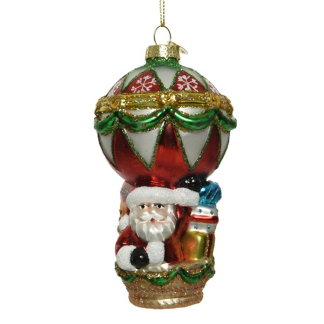 Decoris Kerst ornamenten | Luchtballon (Wit/Groen/Rood) 120281 K151000613 - 