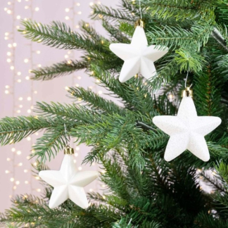 Decoris Kerst ornamenten | Sterren | 6 stuks (Wit) 27867 K151000732 - 3