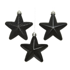 Decoris Kerst ornamenten | Sterren | 6 stuks (Zwart) 027951 K151000472 - 2