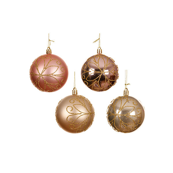 Decoris Kerstbal | Decoris | Ø 8 cm (Roze) 24797 K151000925 - 1