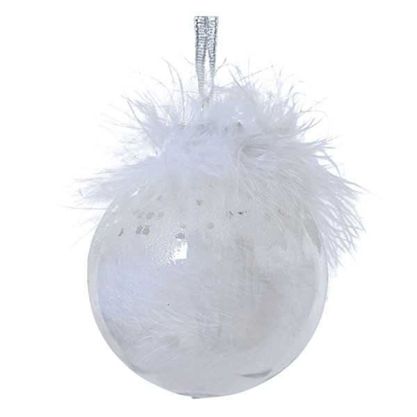 Decoris Kerstbal | Decoris | Ø 8 cm (Veren, Zilver) 26971 K151001684 - 1