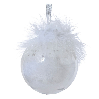 Decoris Kerstbal | Decoris | Ø 8 cm (Veren, Zilver) 26971 K151001684