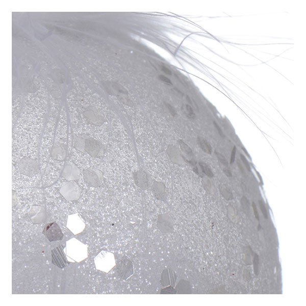 Decoris Kerstbal | Decoris | Ø 8 cm (Veren, Zilver) 26971 K151001684 - 2