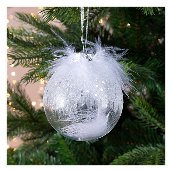 Decoris Kerstbal | Decoris | Ø 8 cm (Veren, Zilver) 26971 K151001684 - 4