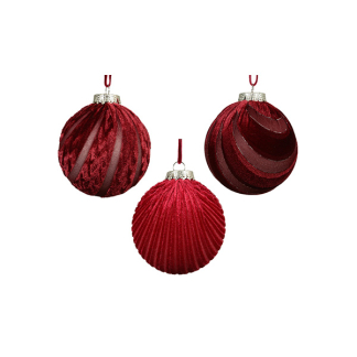 Decoris Kerstbal | Decoris (Velvet, Rood) 24873 K151000926
