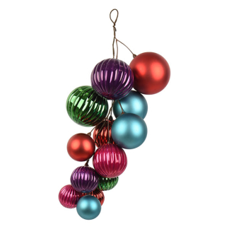 Decoris Kerstbal slinger | Decoris | 12 x 52 cm (Blauw/Paars/Groen/Rood) 23717 K151001650
