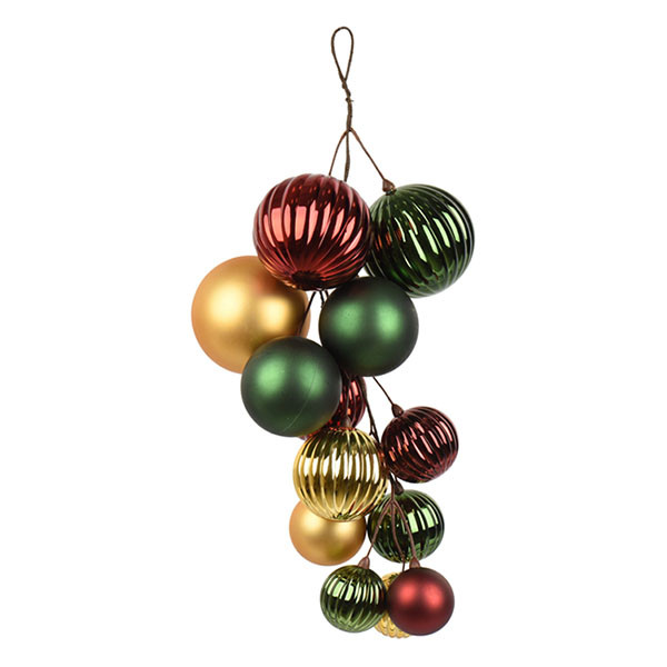 Decoris Kerstbal slinger | Decoris | 12 x 52 cm (Rood/Groen/Goud) 23714 K151001649 - 1