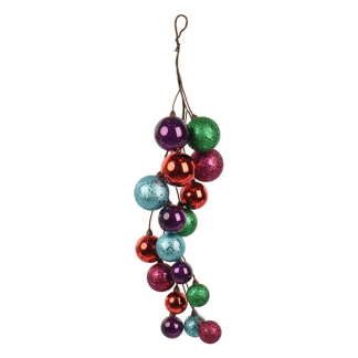 Decoris Kerstbal slinger | Decoris | 6 x 45 cm (Blauw/Paars/Groen/Rood) 23709 K151001647