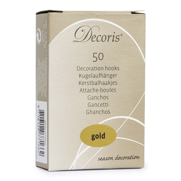 Decoris Kerstbalhaakjes | Decoris | 50 stuks (Buigbaar, Goud) 400009 K151000029 - 1