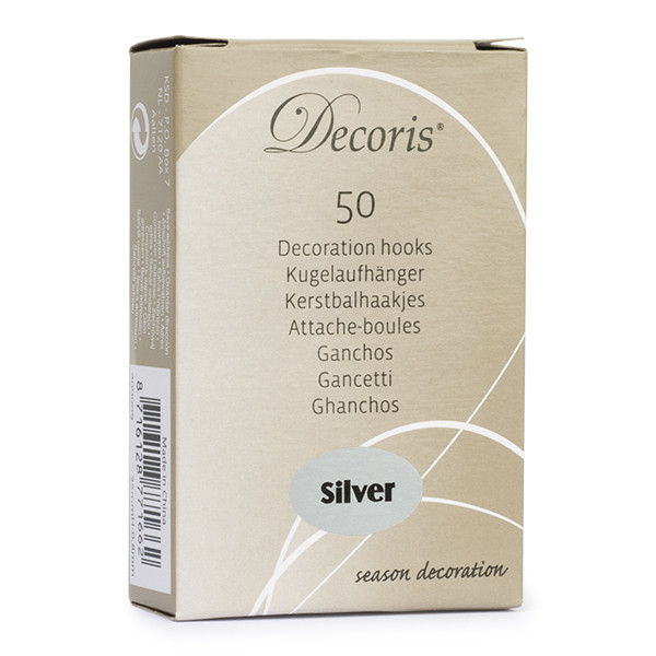 Decoris Kerstbalhaakjes | Decoris | 50 stuks (Buigbaar, Zilver) 400004 K151000028 - 1