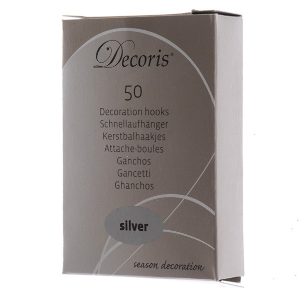 Decoris Kerstbalhaakjes | Decoris | 50 stuks (Buigbaar, Zilver) 400004 K151000028 - 2