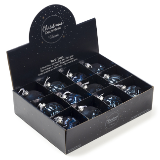 Decoris Kerstballen | Ø 10 cm | 12 stuks (Blauw) 62496 K151000615 - 1