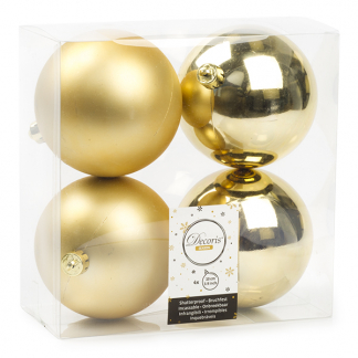 Decoris Kerstballen | Ø 10 cm | 4 stuks (Goud) 022165 K151000403 - 