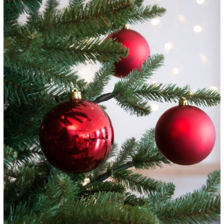 Decoris Kerstballen | Ø 10 cm | 4 stuks (Rood) 022167 K151000414 - 