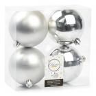 Decoris Kerstballen | Ø 10 cm | 4 stuks (Zilver) 022166 K151000425 - 1