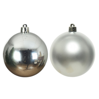 Decoris Kerstballen | Ø 10 cm | 4 stuks (Zilver) 022166 K151000425 - 