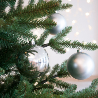 Decoris Kerstballen | Ø 10 cm | 4 stuks (Zilver) 022166 K151000425 - 