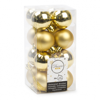 Decoris Kerstballen | Ø 4 cm | 16 stuks (Goud) 021775 K151000400 - 