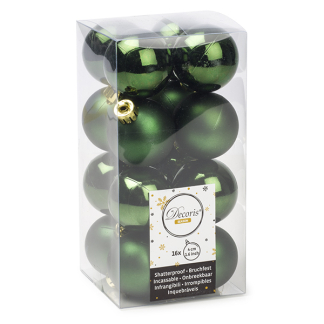 Decoris Kerstballen | Ø 4 cm | 16 stuks (Groen) 21802 K151000487 - 1