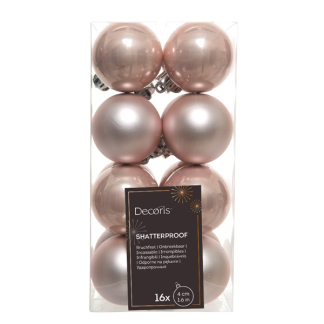 Decoris Kerstballen | Ø 4 cm | 16 stuks (Roze) 021788 K151000433 - 