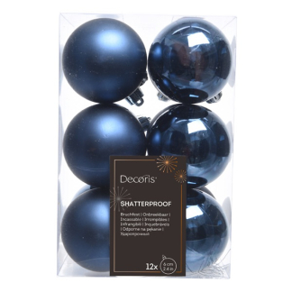 Decoris Kerstballen | Ø 6 cm | 12 stuks (Blauw) 021974 K151000445 - 