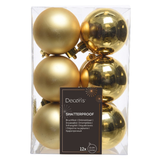 Decoris Kerstballen | Ø 6 cm | 12 stuks (Goud) 021830 K151000401 - 