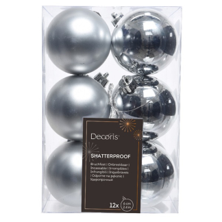 Decoris Kerstballen | Ø 6 cm | 12 stuks (Zilver) 021831 K151000423 - 