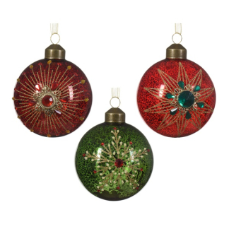 Decoris Kerstballen | Ø 8 cm | 12 stuks (Glas, Rood/Groen) 070190 K150304030 - 