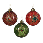 Decoris Kerstballen | Ø 8 cm | 12 stuks (Glas, Rood/Groen) 070190 K150304030 - 6