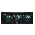 Decoris Kerstballen | Ø 8 cm | 3 stuks (Blauw) 62100 K151000617 - 3