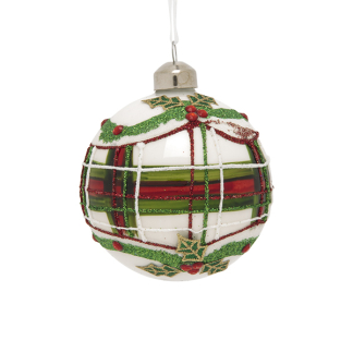 Decoris Kerstballen | Ø 8 cm | 3 stuks (Wit/Groen/Rood) 62066 K151000611 - 