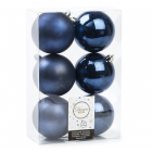 Decoris Kerstballen | Ø 8 cm | 6 stuks (Blauw) 022156 K151000446 - 1