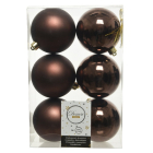 Decoris Kerstballen | Ø 8 cm | 6 stuks (Bruin) 022055 K151000457 - 2