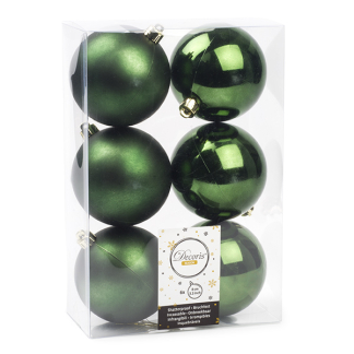 Decoris Kerstballen | Ø 8 cm | 6 stuks (Groen) 22157 K151000489 - 1