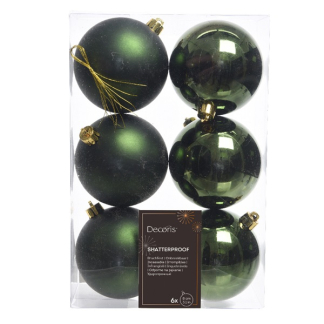 Decoris Kerstballen | Ø 8 cm | 6 stuks (Groen) 22157 K151000489 - 