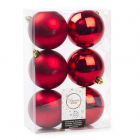 Kerstballen | Ø 8 cm | 6 stuks (Rood)
