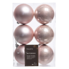 Decoris Kerstballen | Ø 8 cm | 6 stuks (Roze) 022114 K151000435 - 3