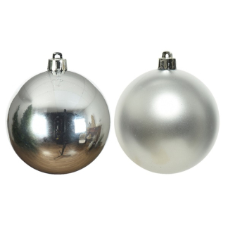 Decoris Kerstballen | Ø 8 cm | 6 stuks (Zilver) 022051 K151000424 - 