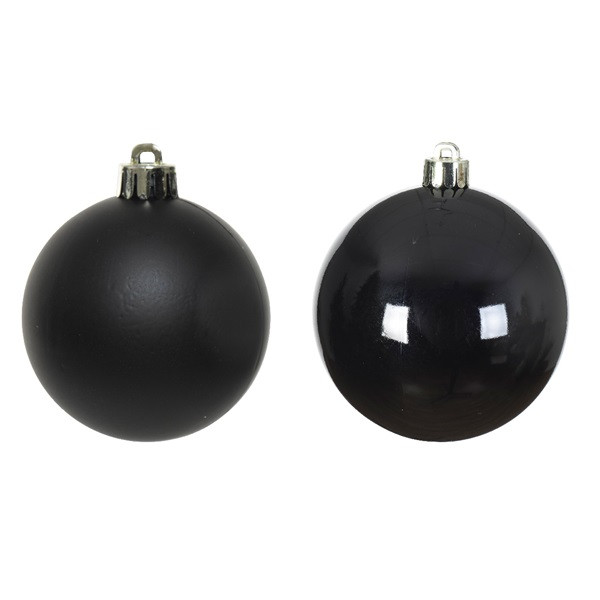 Decoris Kerstballen | Ø 8 cm | 6 stuks (Zwart) 022017 K151000468 - 