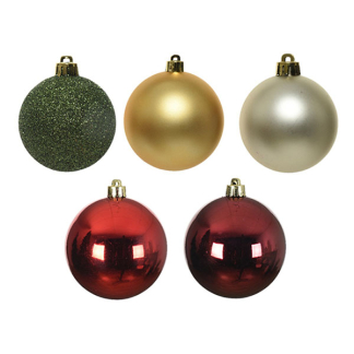 Decoris Kerstballen | Decoris | Ø 6 cm | 30 stuks  (Goud/rood/groen/champagne/donkerrood) 20118 K151000720 - 2