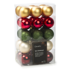 Kerstballen | Decoris | 30 stuks  (Goud/rood/groen/champagne/donkerrood)