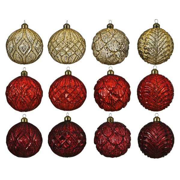 Decoris Kerstballen set | Decoris | Ø 10 cm | 12 stuks (3-kleurig) 68523 K151000610 - 6