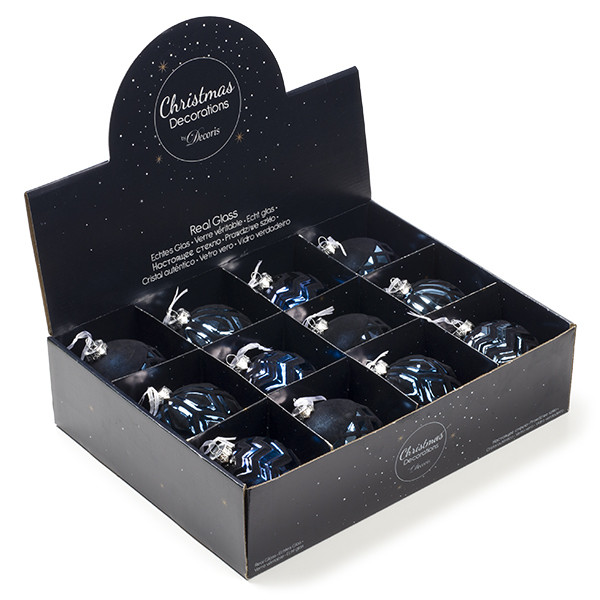 Decoris Kerstballen set | Decoris | Ø 10 cm | 12 stuks (Blauw) 62496 K151000615 - 1