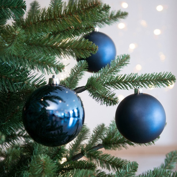 Decoris Kerstballen set | Decoris | Ø 10 cm | 4 stuks (Blauw) 022186 K151000447 - 4